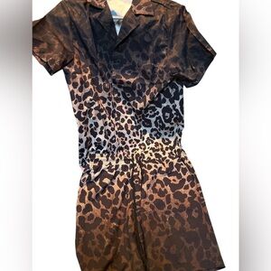 Manfinity 2 pc XS Men’s Leopard Print shirt/shorts- NWOT Can fit a women’s Small
